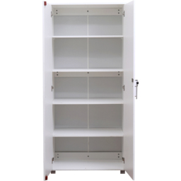 MMT Furniture Designs 2 Door White Wooden Lockable Filing Cabinet - Size: 180 x 80 x 35cm - Wilko - thumbnail 5