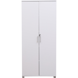 MMT Furniture Designs 2 Door White Wooden Lockable Filing Cabinet - Size: 180 x 80 x 35cm - Wilko - thumbnail 3