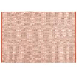 Hug Rug Rust Diamond Woven Rug 80 x 150cm - Orange - Wilko