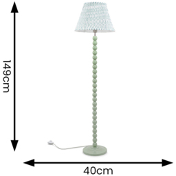 ValueLights Bobbins Green Arrow Pleated Shade Sage Green LED Floor Lamp - Size: 149 x 40 x 40cm - Wilko - thumbnail 7