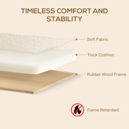 HOMCOM 2 Seater Cream Fabric Sofa - Wilko - thumbnail 7