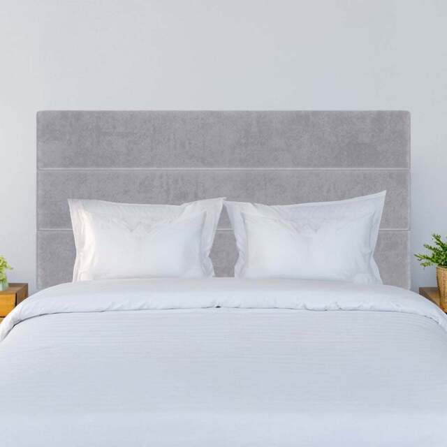 Bedmaster Super King Seal Grey Naples Velvet Milan Lined Headboard - Wilko - image 1
