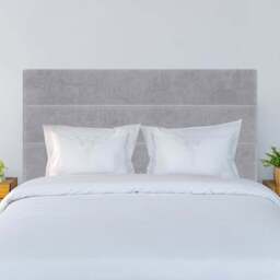 Bedmaster Super King Seal Grey Naples Velvet Milan Lined Headboard - Wilko - thumbnail 1