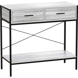 VIDA DESIGNS Brooklyn 2 Drawer Grey Console Table - Size: 34 x 80 x 74cm - Wilko - thumbnail 3