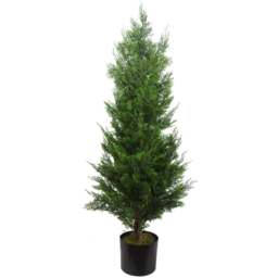 Leaf Artificial Cypress Cedar Topiary Plant Tree 120cm - Size: 120 x 55 x 55cm - Green - Wilko