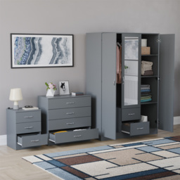 Vida Designs Riano Grey 3 Piece Bedroom Furniture Set - Wilko - thumbnail 6