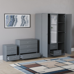 Vida Designs Riano Grey 3 Piece Bedroom Furniture Set - Wilko - thumbnail 5