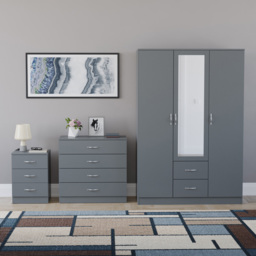 Vida Designs Riano Grey 3 Piece Bedroom Furniture Set - Wilko - thumbnail 3