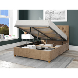 Aspire Olivier Super King Champagne Firenze Velour Ottoman Bed - Cream - Aspire Beds - Wilko - thumbnail 3