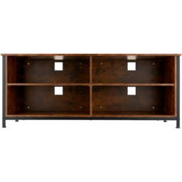 tectake Navan 4 Shelf Dark Rustic Wooden TV Unit with 4 Cable Cutouts - Size: 60.5 x 41 x 147cm - Brown - Wilko - thumbnail 5
