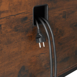 tectake Navan 4 Shelf Dark Rustic Wooden TV Unit with 4 Cable Cutouts - Size: 60.5 x 41 x 147cm - Brown - Wilko - thumbnail 7