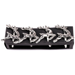 Marco Paul Silver Christmas Stag Napkin Rings - Size: 5 x 4 x 4cm - Wilko - thumbnail 1