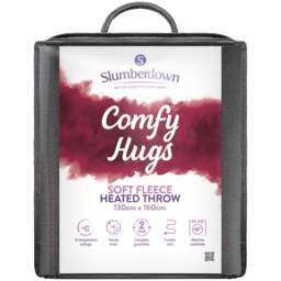 Slumberdown Comfy Hugs Charcoal Grey Soft Fleece Heated Throw 130 x 160cm - Size: 160 x 130 x 2cm - Black - Wilko - thumbnail 1