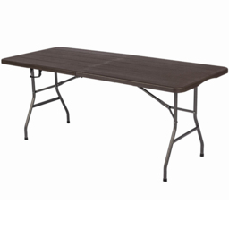 Home Source Trestle Indoor and Outdoor Folding Table Wood Effect Brown - Size: 74 x 180 x 70cm - Black - Wilko - thumbnail 3
