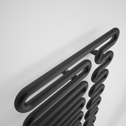 Terma Swale Metallic Black Heated Towel Rail 1746 BTU 1244 x 465mm - Size: 124.4 x 46.5 x 7.8cm - Wilko - thumbnail 6