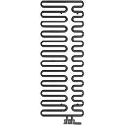 Terma Swale Metallic Black Heated Towel Rail 1746 BTU 1244 x 465mm - Size: 124.4 x 46.5 x 7.8cm - Wilko