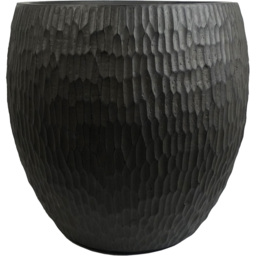 Leaf Inoke Grey Embossed Composite Planter 43cm - Size: 43 x 43 x 43cm - Wilko