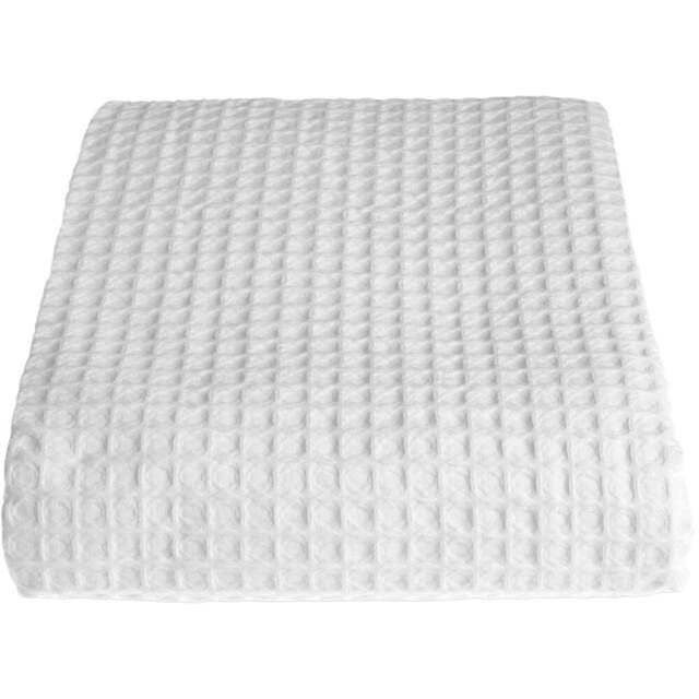 Allure Home Fashions Hotel Super King Size Waffle White Throw Blanket 250 x 260cm - Wilko - image 1