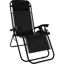 Garden Vida Set of 2 Black Zero Gravity Chairs - Size: 1 Seater - Wilko - thumbnail 3
