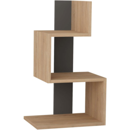 Decortie Rosie 3 Shelf Oak and Anthracite Modern Side End Table - Size: 72 x 42 x 30cm - Multi - Wilko - thumbnail 3