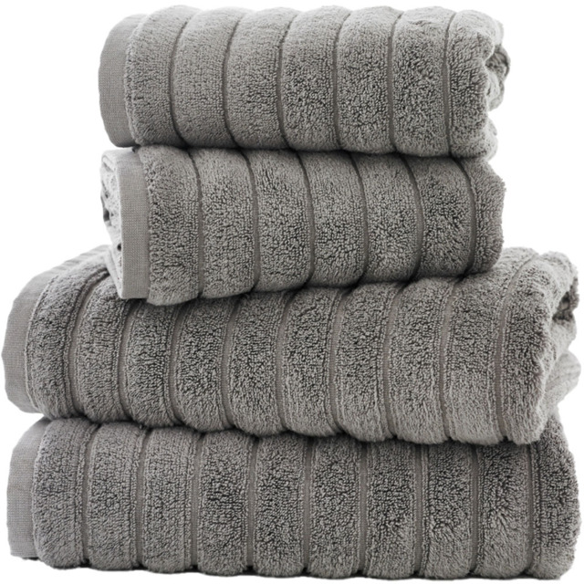 The Lyndon Company Ribbleton Dove Grey Bath Towel - Size: 65 x 127cm - Silver - Wilko - image 1