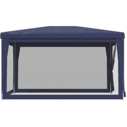 vidaXL 3 x 4m Blue Party Tent with Mesh Sidewalls - Wilko - thumbnail 5