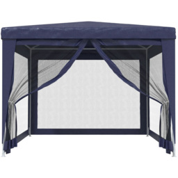 vidaXL 3 x 4m Blue Party Tent with Mesh Sidewalls - Wilko - thumbnail 4