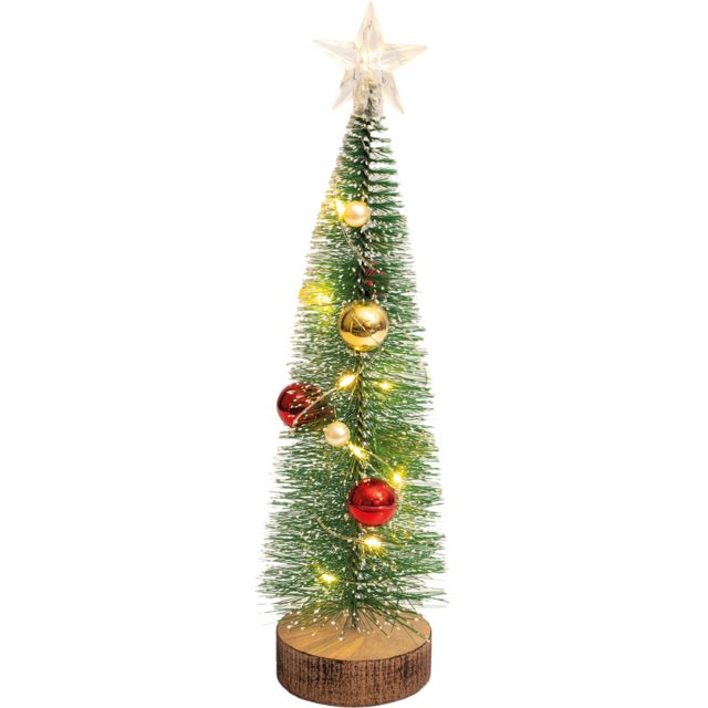 Xmas Haus Light Up Gold and Red Bauble Christmas Tree - Size: 275 x 65 x 65cm - Wilko - image 1