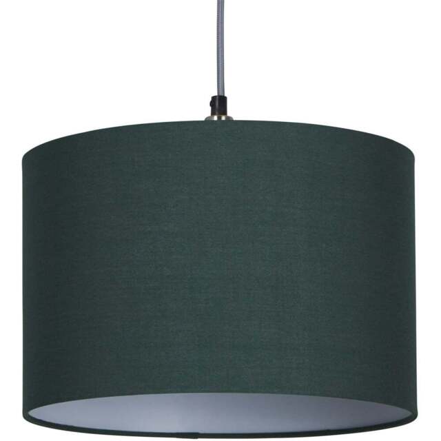 Lighting Collection Yates Green Drum Lamp Shade 30cm - Size: 21.5 x 31.5 x 31.5cm - Emerald - Wilko - image 1