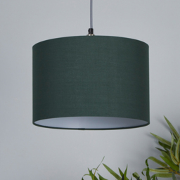 Lighting Collection Yates Green Drum Lamp Shade 30cm - Size: 21.5 x 31.5 x 31.5cm - Emerald - Wilko - thumbnail 3