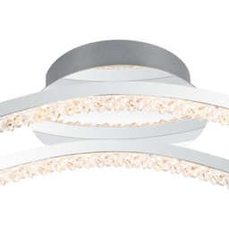Cosylyte Kenworth 2 Light Chrome Wavy Beaded LED Ceiling Light - Size: 57 x 15 x 10.5cm - Silver - Wilko - thumbnail 6