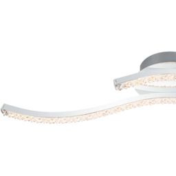 Cosylyte Kenworth 2 Light Chrome Wavy Beaded LED Ceiling Light - Size: 57 x 15 x 10.5cm - Silver - Wilko - thumbnail 5