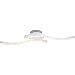 Cosylyte Kenworth 2 Light Chrome Wavy Beaded LED Ceiling Light - Size: 57 x 15 x 10.5cm - Silver - Wilko - thumbnail 4