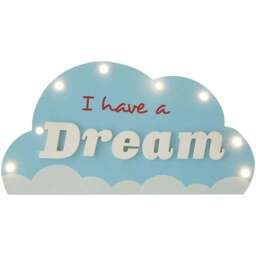 Premier Housewares I Had A Dream LED Light - Size: 20 x 5 x 41cm - Blue - Wilko