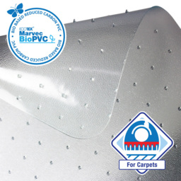 Ecotex Marvec BioPVC Rectangular Chair Mat for Carpet 90 x 120cm - Size: 120 x 90 x 0.2cm - Clear - Wilko - thumbnail 5