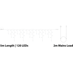 Eagle Connect 120 Cool White LED White Icicle Light 5m - Size: 34 x 10 x 9cm - Wilko - thumbnail 7
