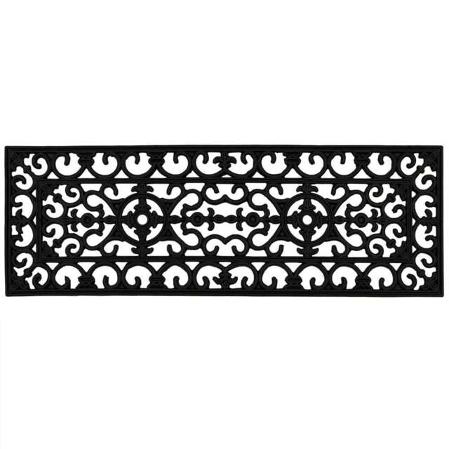 JVL Lexi Rubber Step Mat 25 x 75cm - Black - JVL Homewares - Wilko - image 1