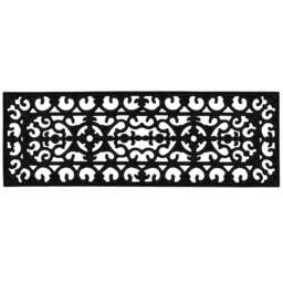 JVL Lexi Rubber Step Mat 25 x 75cm - Black - JVL Homewares - Wilko - thumbnail 1