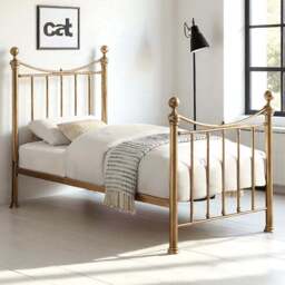 OAT Home Hampstead Single Antique Brass Effect Metal Bed - Wilko