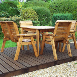 Samuel Alexander Hand Made Wooden 6 Seater Garden Dining Bench Set Rustic - Brown - Wilko - thumbnail 6