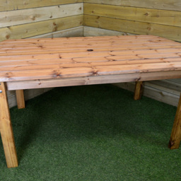 Samuel Alexander Hand Made Wooden 6 Seater Garden Dining Bench Set Rustic - Brown - Wilko - thumbnail 5