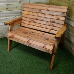 Samuel Alexander Hand Made Wooden 6 Seater Garden Dining Bench Set Rustic - Brown - Wilko - thumbnail 3