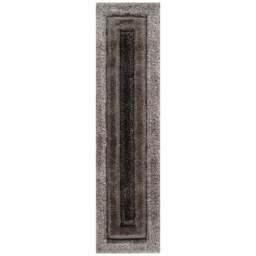 Desire Rug Modern Grey Bordered Shimmer Soft Shaggy Area Rug 60 x 220cm - Desire Rugs - Wilko - thumbnail 1