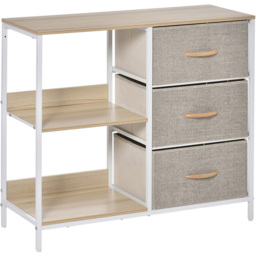Portland 3 Drawers 2 Shelf Beige Chest of Drawers - Cream - Wilko - thumbnail 3