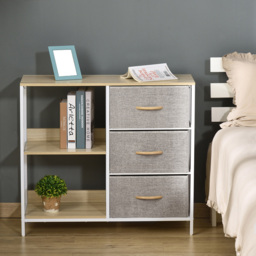 Portland 3 Drawers 2 Shelf Beige Chest of Drawers - Cream - Wilko - thumbnail 5