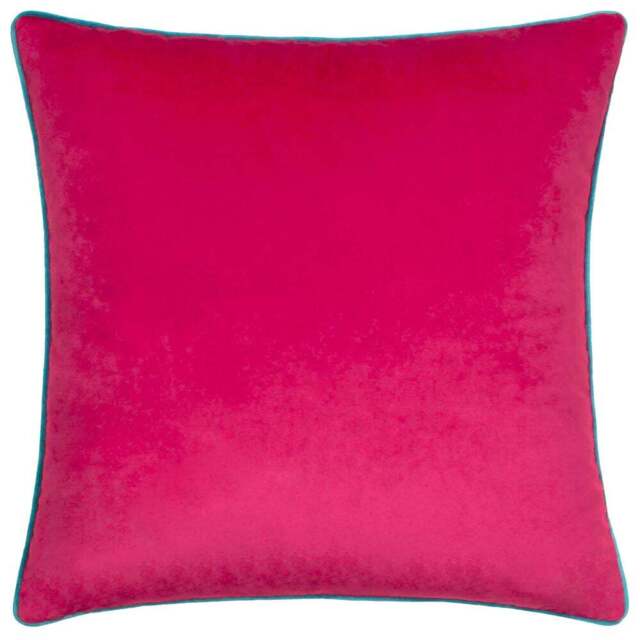 Paoletti Meridian Raspberry Teal Velvet Cushion - Size: 55 x 55 cm - Multi - Wilko - image 1