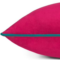 Paoletti Meridian Raspberry Teal Velvet Cushion - Size: 55 x 55 cm - Multi - Wilko - thumbnail 5