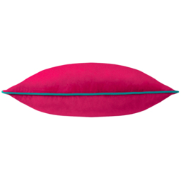 Paoletti Meridian Raspberry Teal Velvet Cushion - Size: 55 x 55 cm - Multi - Wilko - thumbnail 4