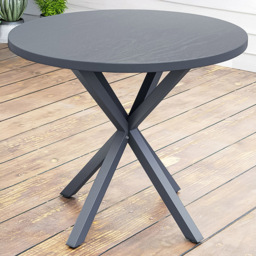 Outsunny 4 Seater Wood Effect Top Garden Table - Dark Grey - Wilko