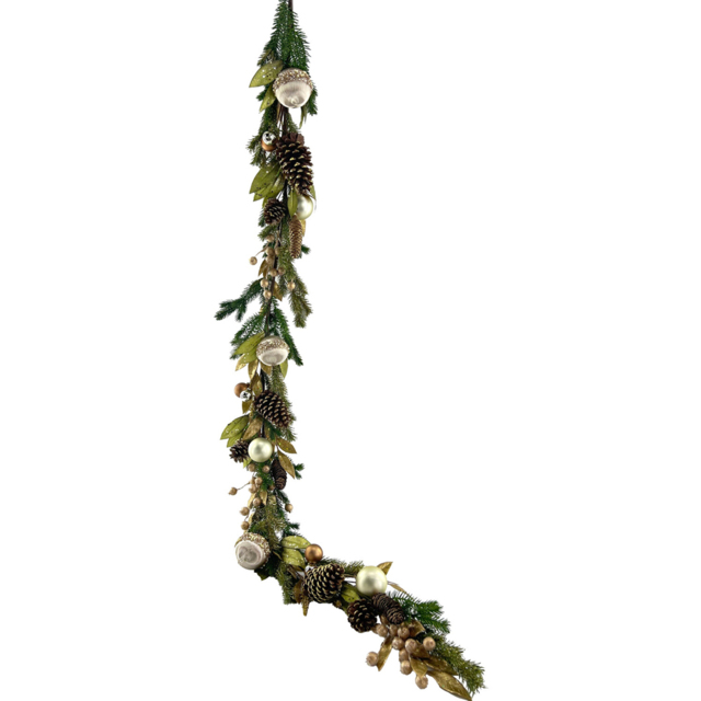 Festive Golden Bauble GarlandGreen - Wilko - image 1